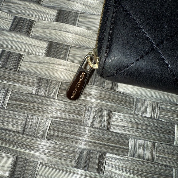 Michael Kors Quilted Black Leather Accordion Zip Wallet Organizer- Gold Accents - Picture 15 of 15